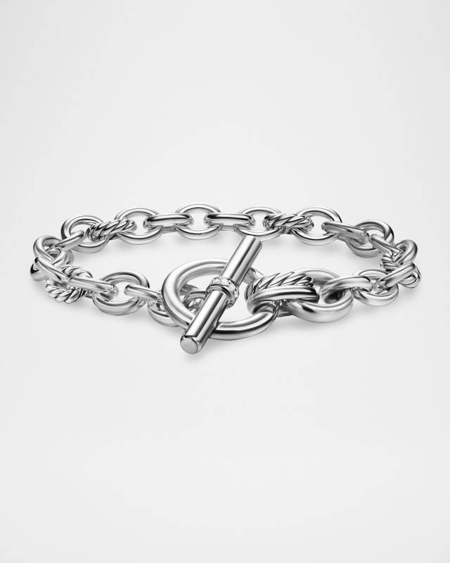 Mercer Single Row Toggle Bracelet with Diamonds in Silver, 5mm